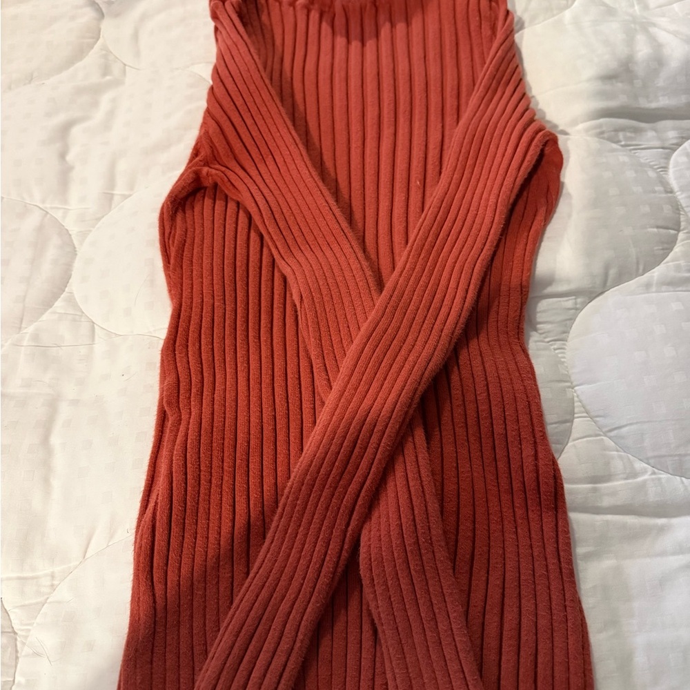 Sundance Women's Cowl Neck Ribbed Top in Rust